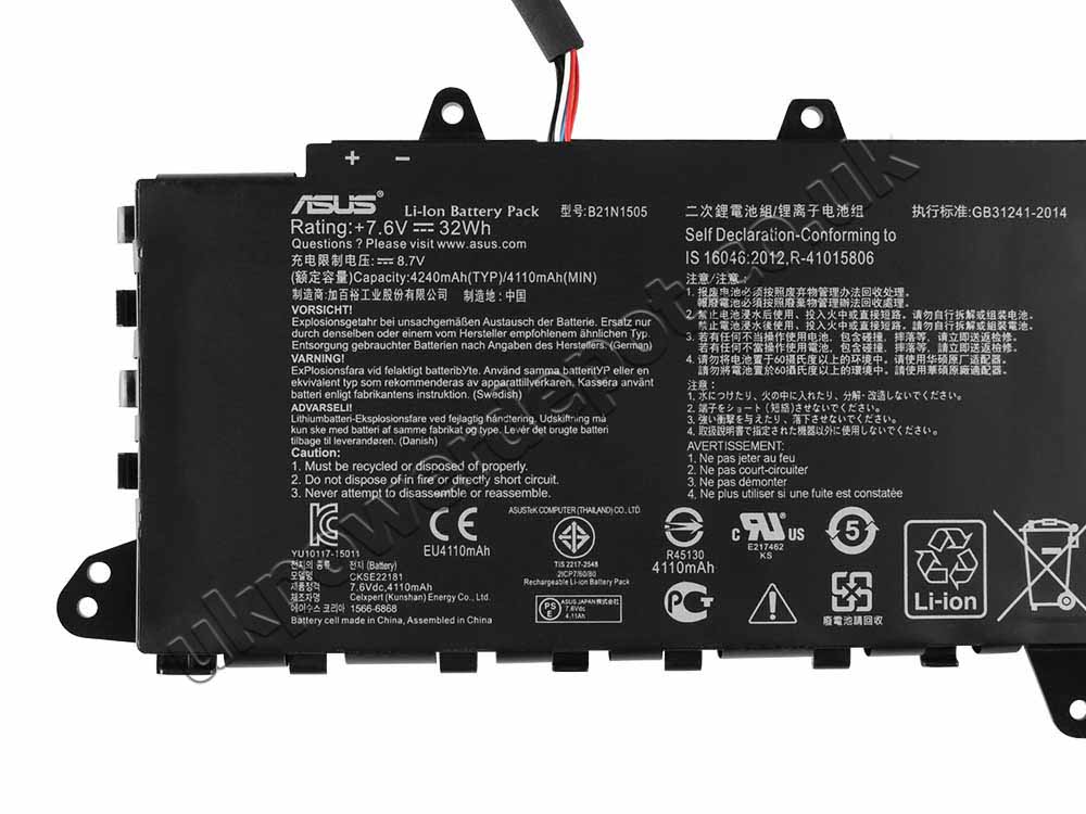Original Battery Asus L402 L402Y L402YA L402YA-ES22-WH 32Wh Long Line
